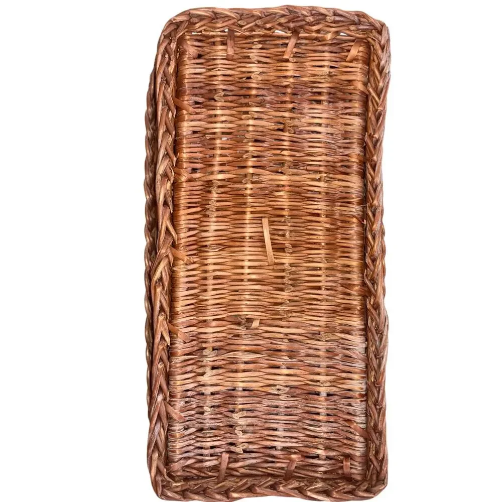 VNTG‎ Glasbake J-305 White Milk Glass Set 3 Covered Loaf Dishes Wicker Basket